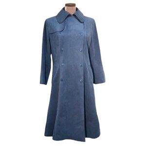 Vintage Suede Coat Size Medium 8 Cornflower Blue